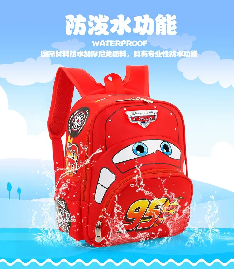 Cartoon Disney Cars 95 Series Kindergarten Safety Schoolbag 3D Car Shape Large Capacity Backpack Boys And Girls Surprise Gifts