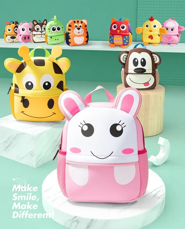 New 3D Children School Bags Kids Backpacks Kindergarten Cartoon Animal Toddle Kids Backpack Fashion Travel Outdoor Bags