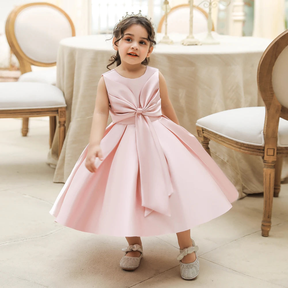 2023 Toddler Baby Girl Party Dresses Big Bow Infant Birthday Princess Dress For Girls Wedding Prom Gown Children Clothes