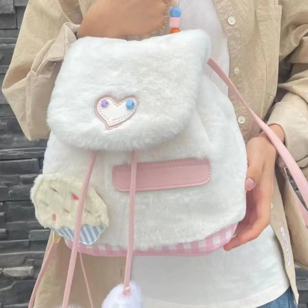 Kawaii Adjustable Shoulder Strap School Bag Large Capacity Inner Layer Cake Backpack Cute Zipper Cartoon School Bag Unisex