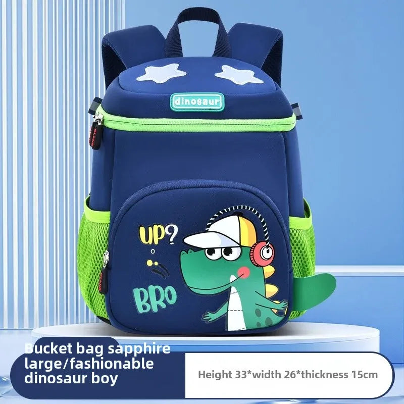 New Cartoon Dinosaur Kindergarten Backpack Spine Protection Lightweight School Bag for Primary School Children
