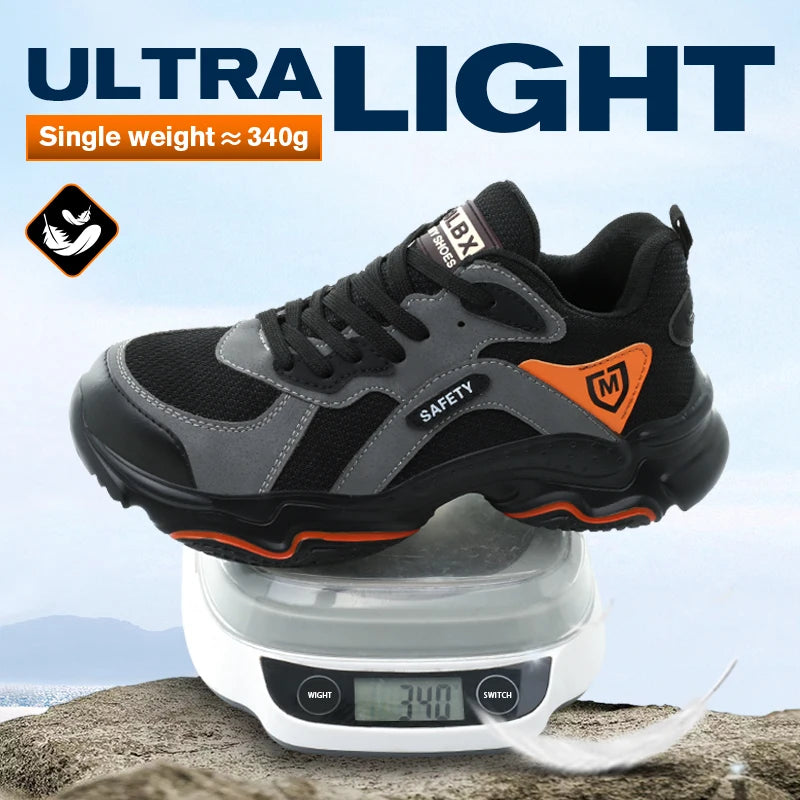 Safety Shoes Anti-smash Steel Toe Boots All-Season Casual Footwear Breathable Indestructible Shoes for Warehouse Logistics Work