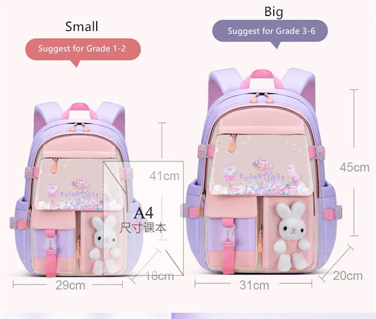cute school backpack girls schoolbag waterproof book bag student backpack with many pockets elementary school bags for children