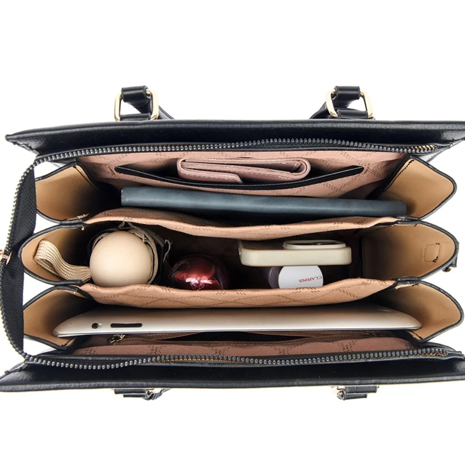 Luxury Women's Handbags 3 Layers Large Capacity Women  Shoulder Bags Top Quality PU Leather Commut Crossbody Bags  For Women Sac