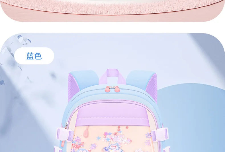 Cute Student Backpack 3pcs/set Primary Schoolbag Rabbits and quicksand Kawaii Student Backpack Teenage Girls Handbag Rucksack