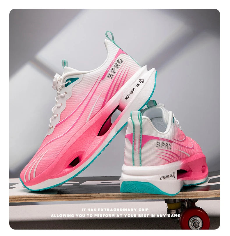 Men Running Shoes Carbon Plate Speciality Marathon Sports Breathable Lightweight Women's Comfortable Nonskid Leisure Sneakers