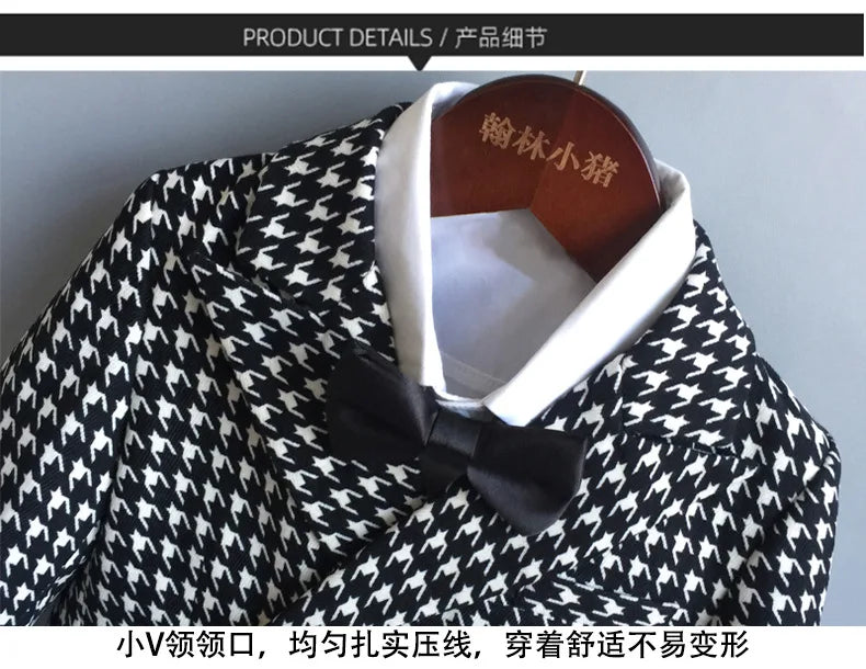 Child Kids1 Year Birthday Party Show Costume  Children Blazer Jacket Pants Tie 3Pcs Photograph Suit Baby Boys Wedding Dress Suit