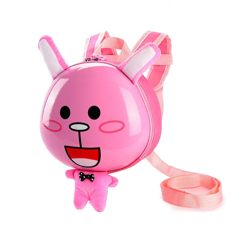 Kindergarten cartoon backpack children aged 1-3 boys girls with double shoulder anti loss backpack cute little chicken hard shel