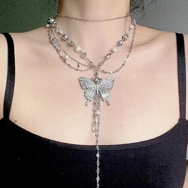 Luxury Multi-layered Zircon  Layer Necklace For Women Gentle Temperament Clavicle Chain Simple Jewelry