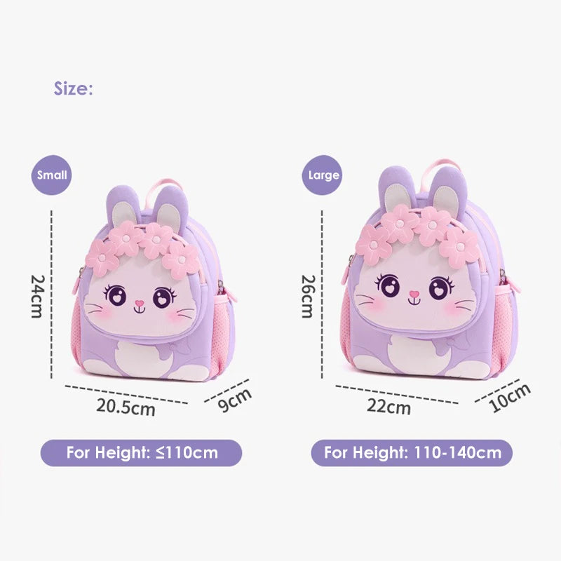 Toddler Backpack for Girls 3-5 Years Old Cartoon Pink Rabbit School Bags Kindergarten Kids Kawaii Bag Mochila Infantil Escolar