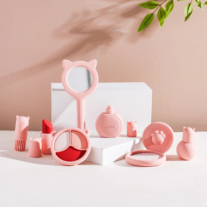 Silicone Baby Makeup Toys Set Simulation Pretend Cosmetics Toys Girls Playing House Game Children Early Education Montessori Toy