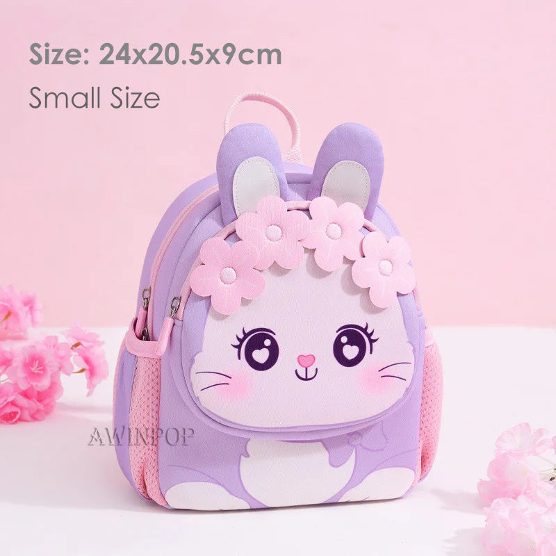Toddler Backpack for Girls 3-5 Years Old Cartoon Pink Rabbit School Bags Kindergarten Kids Kawaii Bag Mochila Infantil Escolar