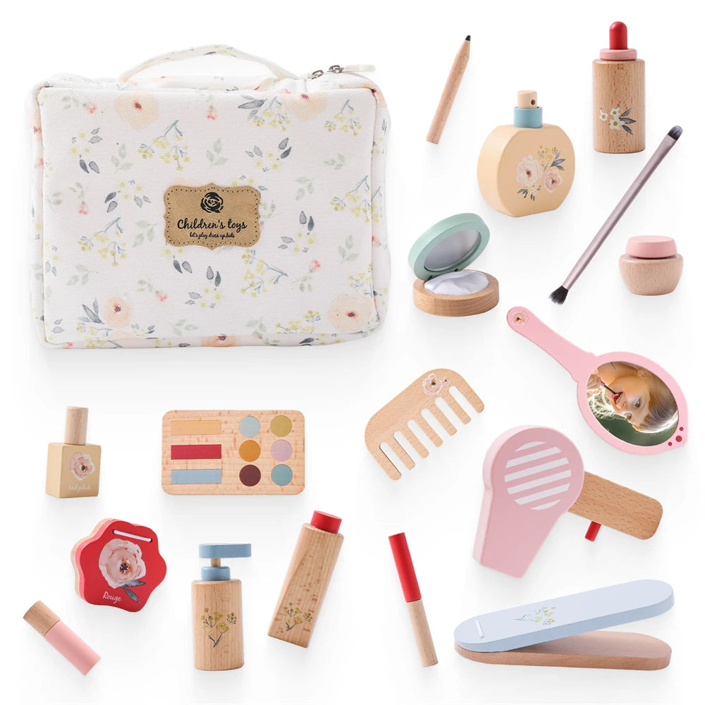 Silicone Baby Makeup Toys Set Simulation Pretend Cosmetics Toys Girls Playing House Game Children Early Education Montessori Toy
