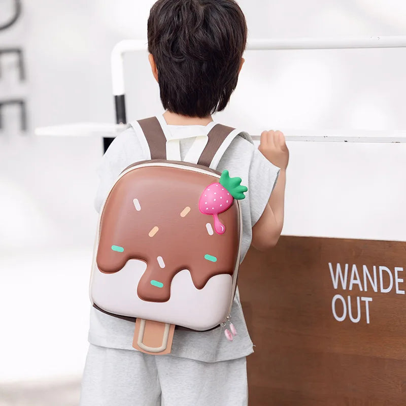 Ice Cream Children's Backpack Fashion Princess Schoolbag Kindergarten Baby Shoulders Bag 3D Cute Bookbag Kids Birthday Gifts
