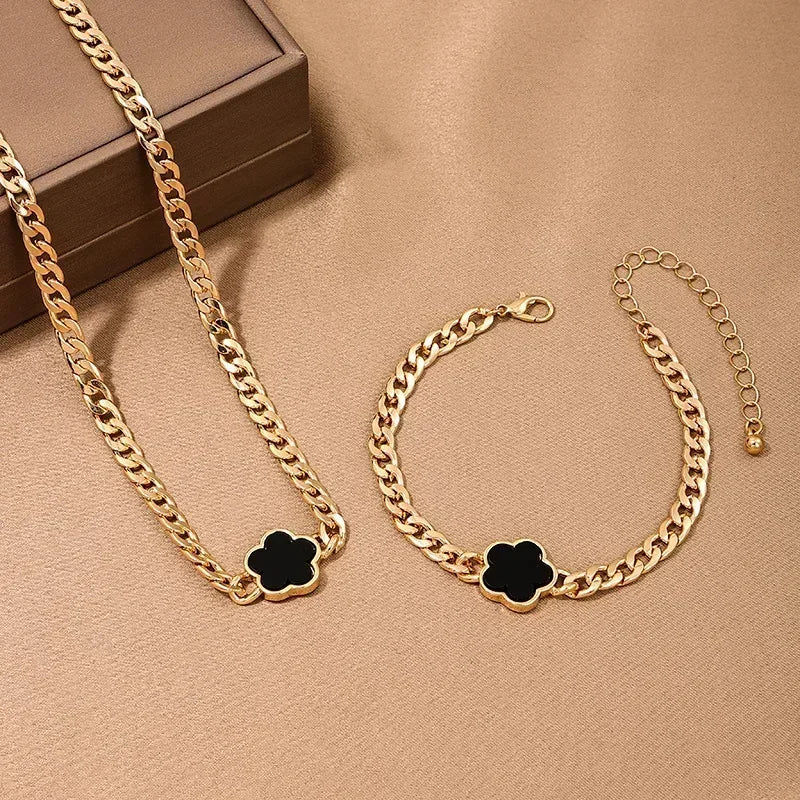 Exaggerated Creativity Irregular Geometric Wide Cuff Bracelet Ring Set for Women Simple Fashion Hand Jewelry Hot Sale Party Gift