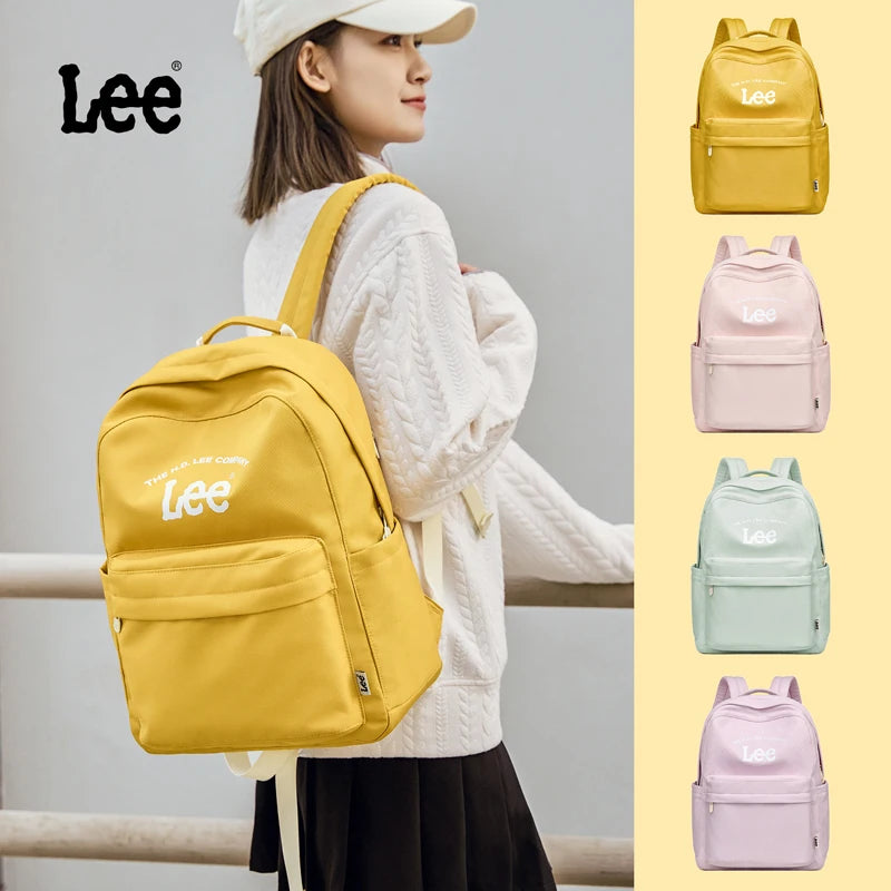 LEE Unisex Large Capacity Laptop School Bag for Women Man Leisure Oxford Waterproof Travel Backpack Candy Color Bookbag Trip