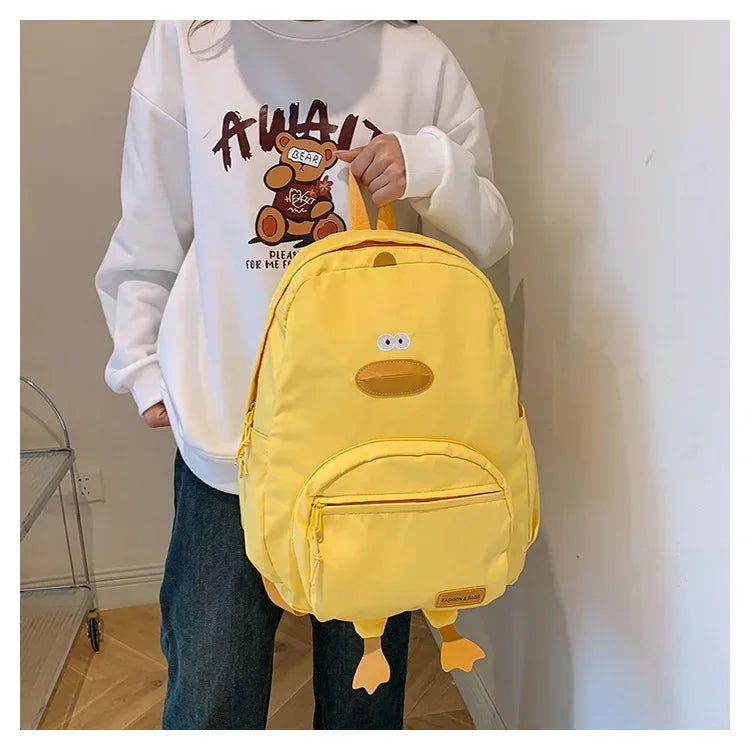 New Cartoon Duck Backpack Designer Cute Travel Bag Female College Student Versatile Korean Edition Girls' School Bag рюкзак