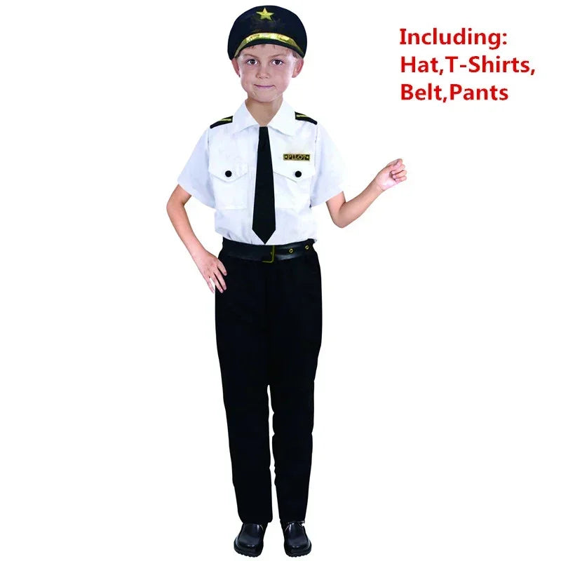 Kids Role Playing  Police Lawyer Firemen Doctor  Uniform Carnival Party Dress Decoration Cosplay Halloween Costume