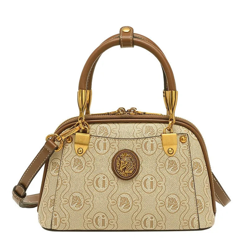 Light luxury brand women's handbag 2025 new retro versatile high-end lightweight single shoulder crossbody bag shell bag