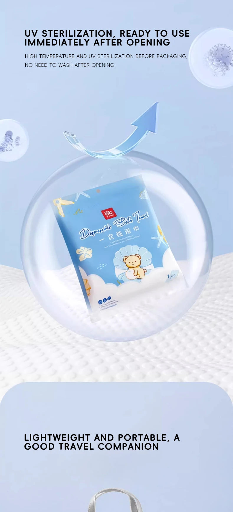AIBEDILA Disposable Bath Towel Baby Bath Towel Skin-friendly Thick Bath Towel Face Travel Portable Face Towel Highly Absorbent
