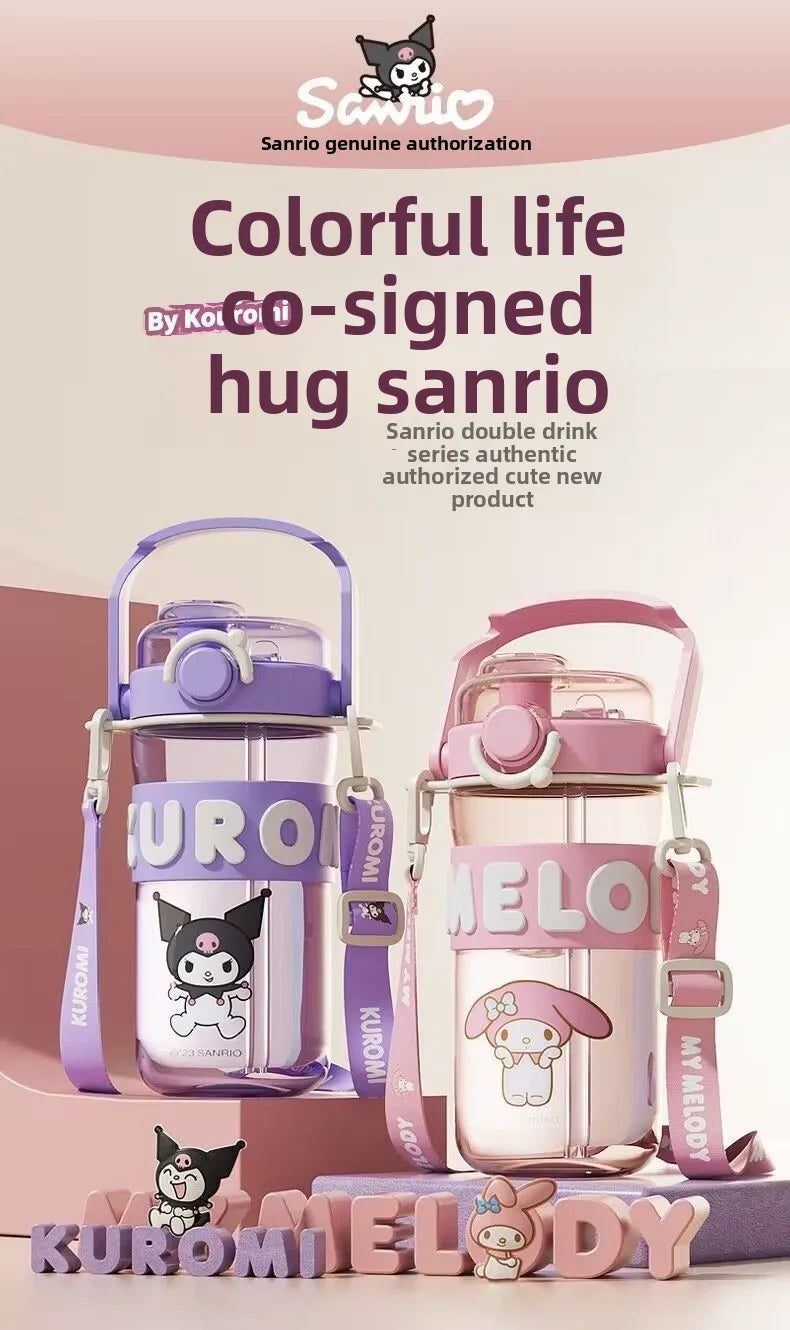 New style Kawaii cartoon character Kuromi high appearance cute large capacity plastic high temperature resistant children's cup