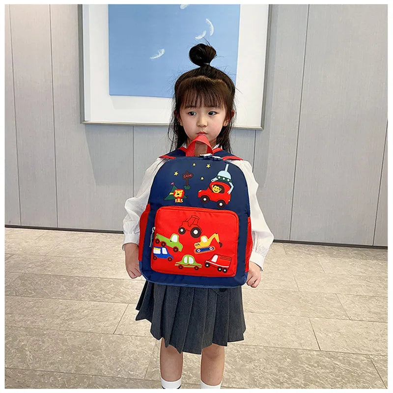 MILANCEL New Children Boys Cartoon Bag Kids Cute Kindergarten Car Backpack Girls 2 Colors Shoulders Bag