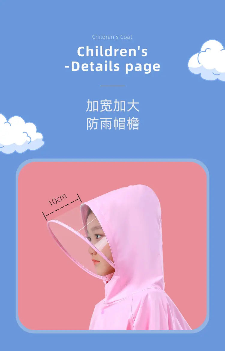 Sanrio Kuromi My melody Pochacco children's raincoat with school bag cute boys and girls kindergarten fashion student rain gear