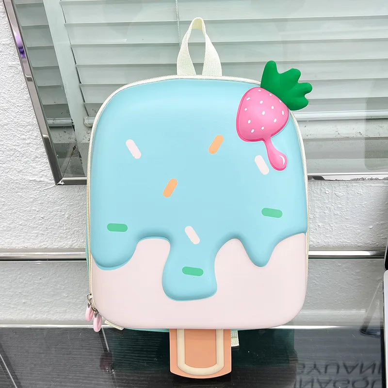 Ice Cream Children's Backpack Fashion Princess Schoolbag Kindergarten Baby Shoulders Bag 3D Cute Bookbag Kids Birthday Gifts