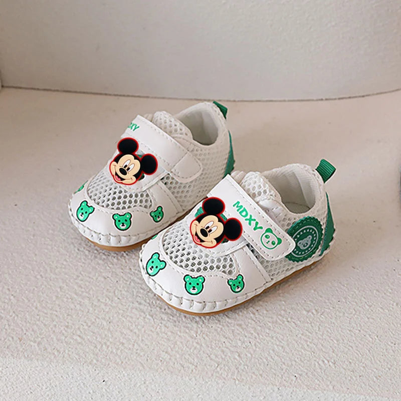 Mickey Mouse Minnie Mouse Baby Toddler Shoes Soft Sole Spring fall New Non-slip Boy Girl Handmade Sandals 0-1 Years Old Cartoon