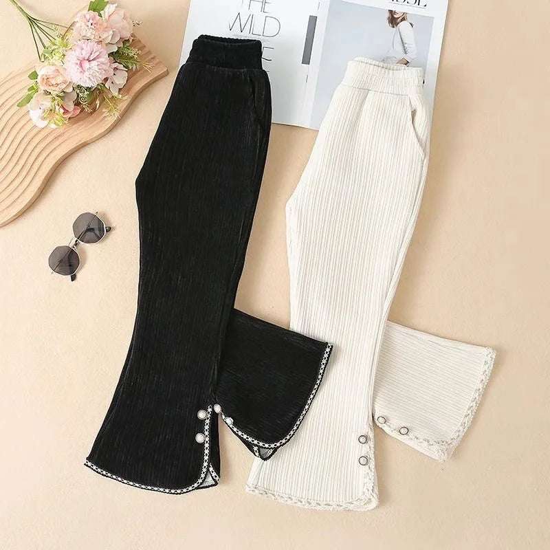 Autumn and Winter New Girls' 2025 Flared Pants, Casual and Stylish, Versatile, Suitable for Baby Girls To Wear Sporty and Trendy