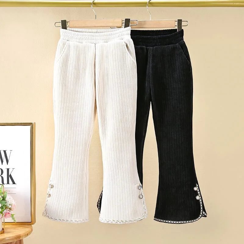Autumn and Winter New Girls' 2025 Flared Pants, Casual and Stylish, Versatile, Suitable for Baby Girls To Wear Sporty and Trendy