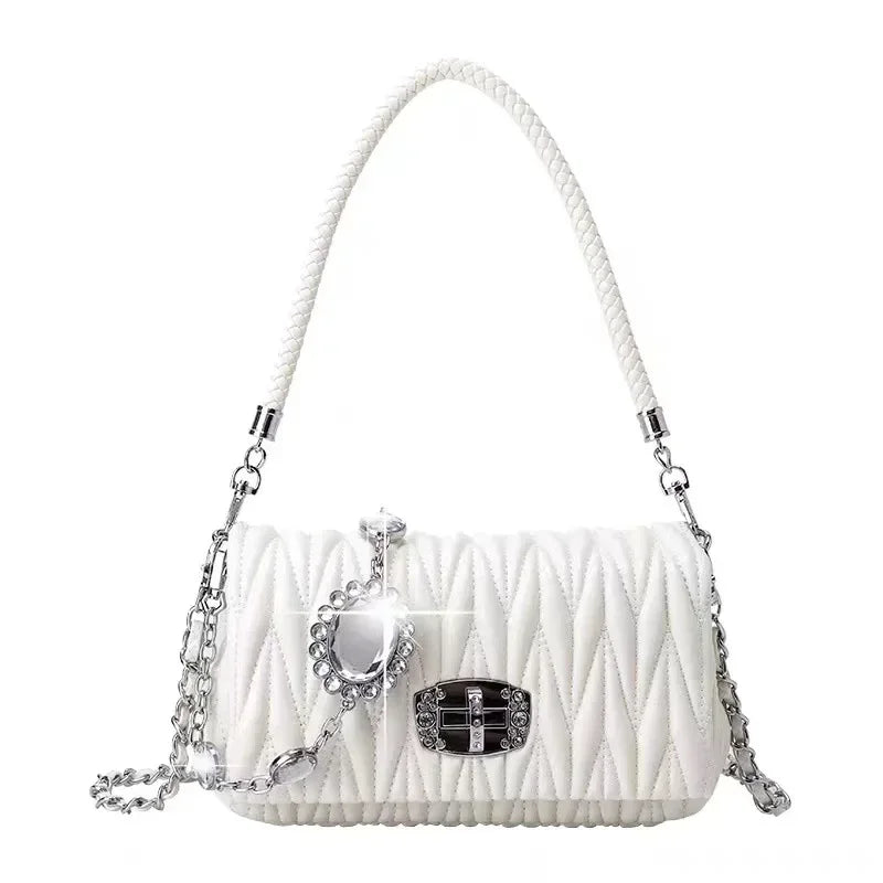 Women Bags Luxury Designer Purses and Handbags Rhinestone Chain Flap Crossbody Small Square Bag Casual Shoulder Messenger Bags