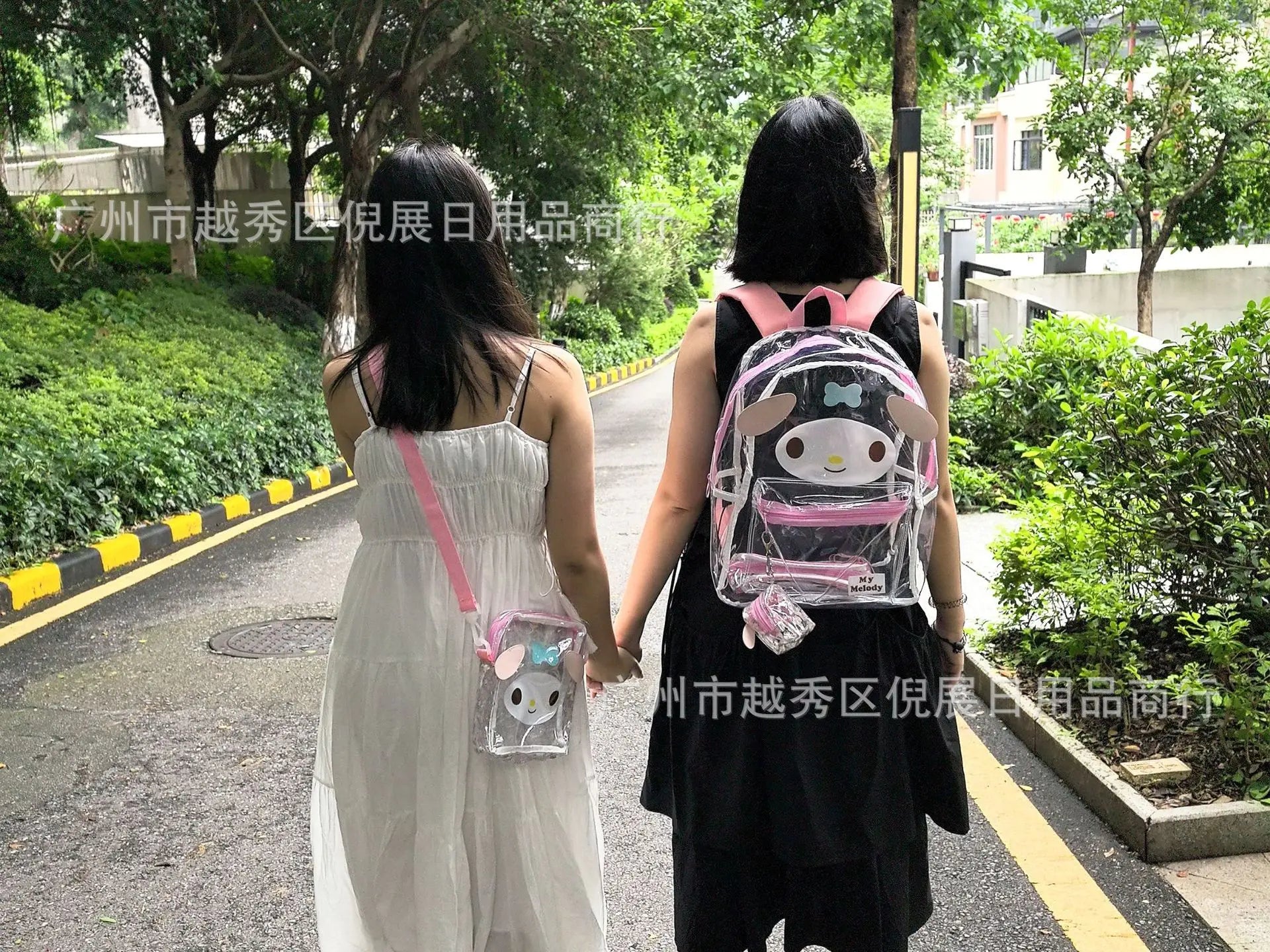 Sanrio Hello Kitty Y2K Waterproof Transparent Backpack Cute Cinnamoroll Cartoon Pvc Large Capacity Storage Bag Student Schoolbag
