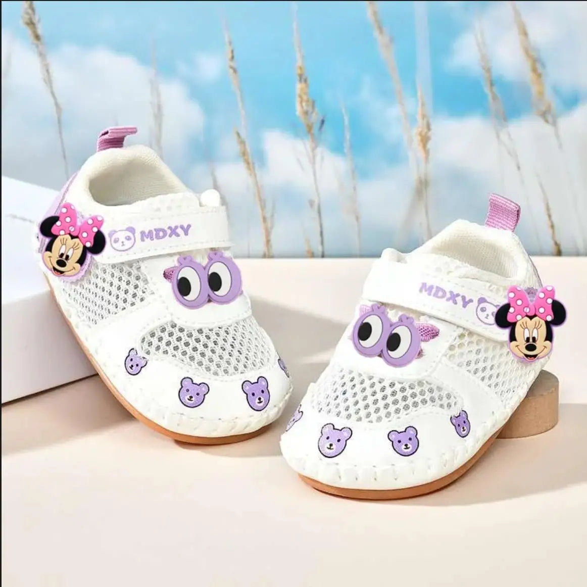 Mickey Mouse Minnie Mouse Baby Toddler Shoes Soft Sole Spring fall New Non-slip Boy Girl Handmade Sandals 0-1 Years Old Cartoon