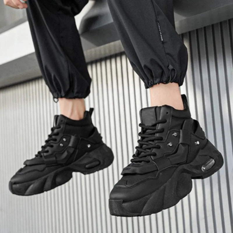 Shoes for Men High Quality Platform Sneaker Fashion High-top Leather Sports Men Shoes Thick-soled Casual Shoes Zapatillas Hombre