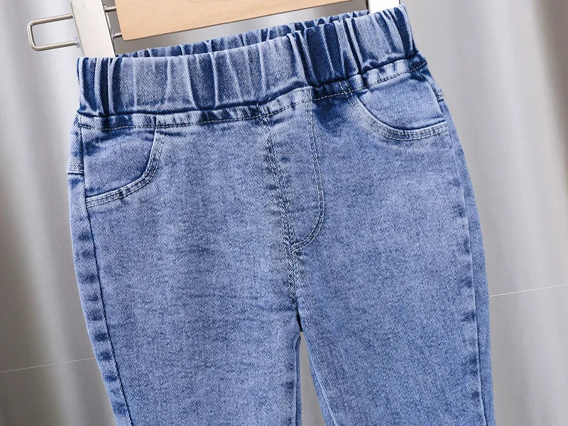 Girls' Jeans 2024 Spring Autumn New Girls Cotton Embroidered Floral Jeans Kids Fashion All-match Casual Trousers Jeans0-5Y