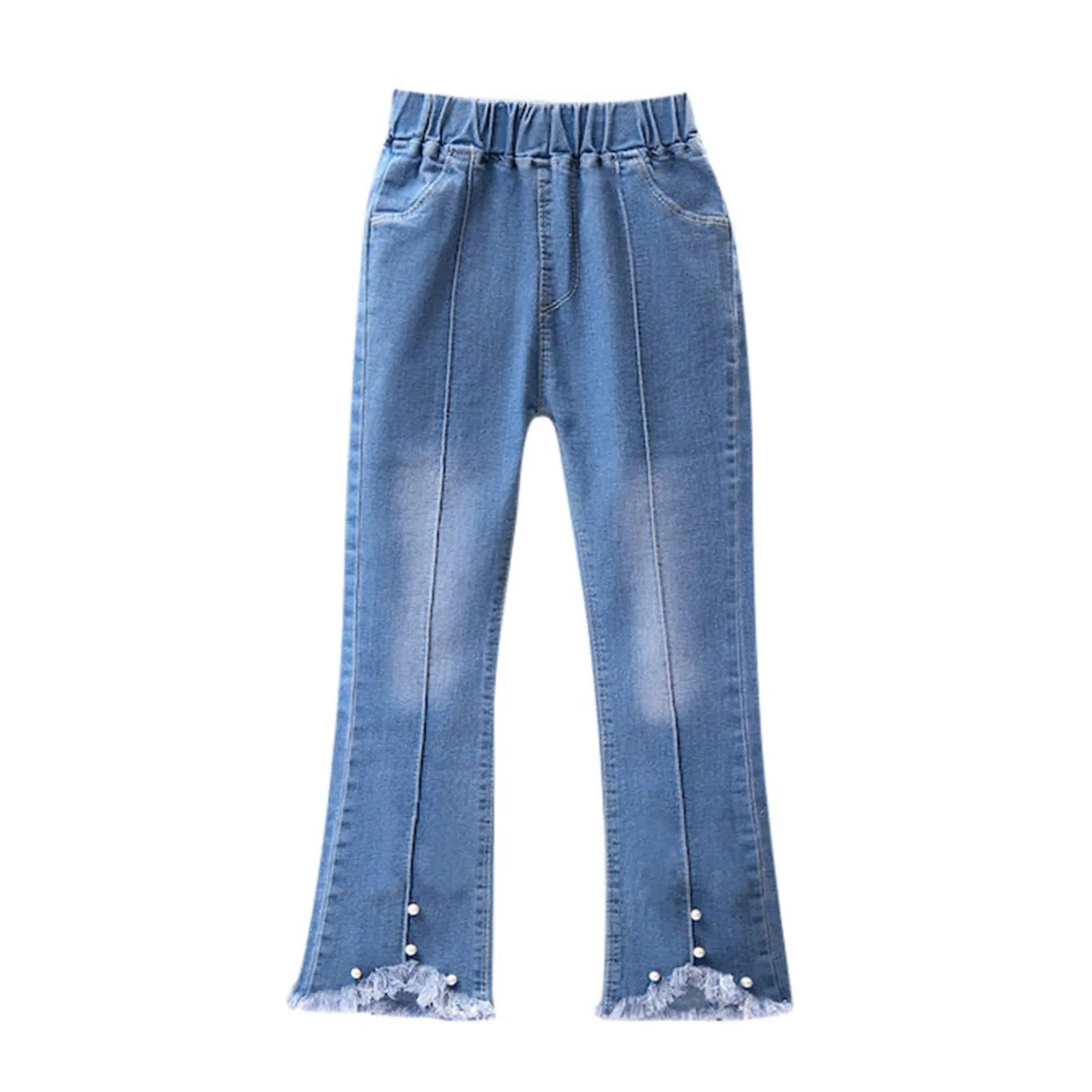 Girls Casual Jeans Elastic Waist Denim Wide Leg Pants Toddler Trousers Gymnastics Sweatpants Hotsale Trouser Ropa De NiñO