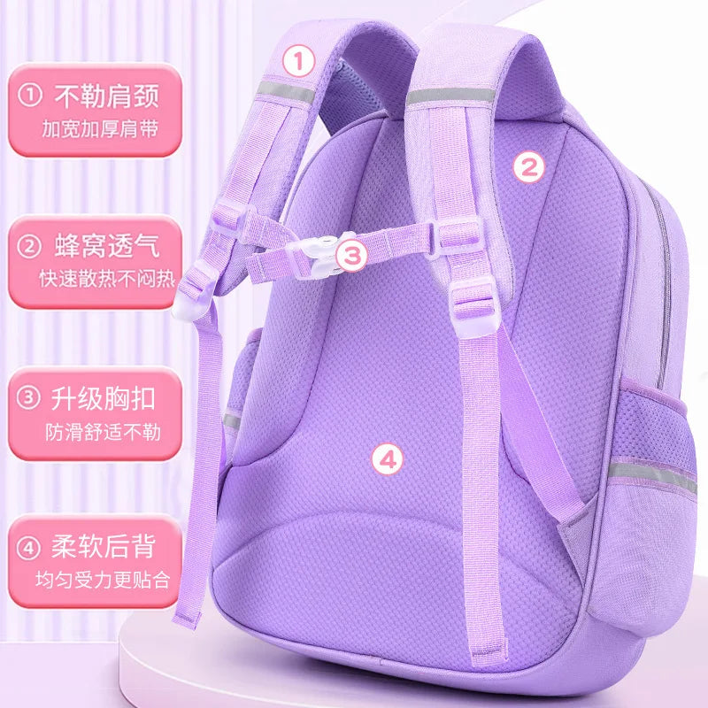 Pupil Schoolbag Backpack Lightweight Student Large Capacity Children's Cartoon Bags Cinnamoroll Sanrio Kuromi My Melody Child