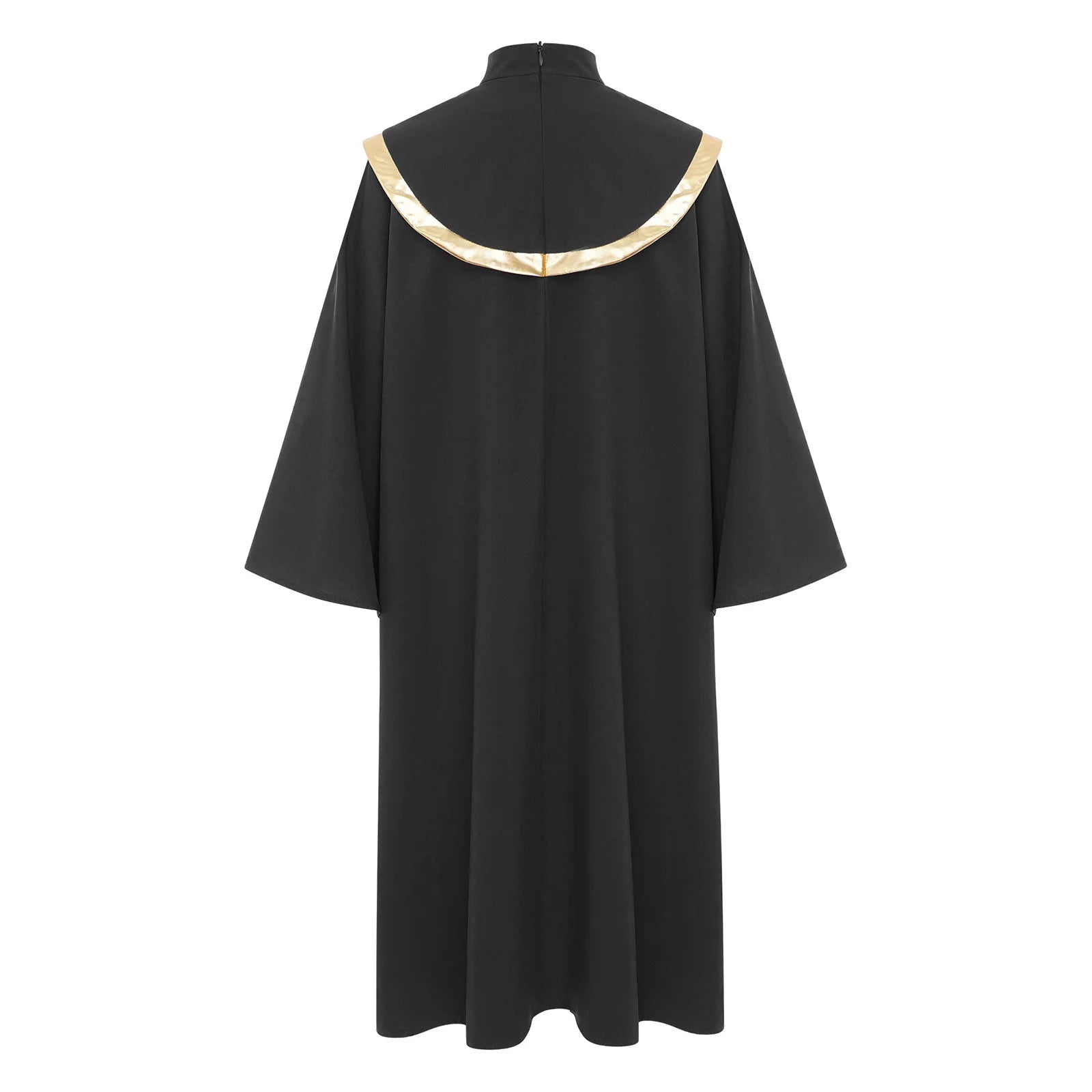 Boys Girls Choir Robe Liturgical Worship Praise Dance Costume Long Sleeve Metallic Color Block Patchwork Pleated Dress Grown