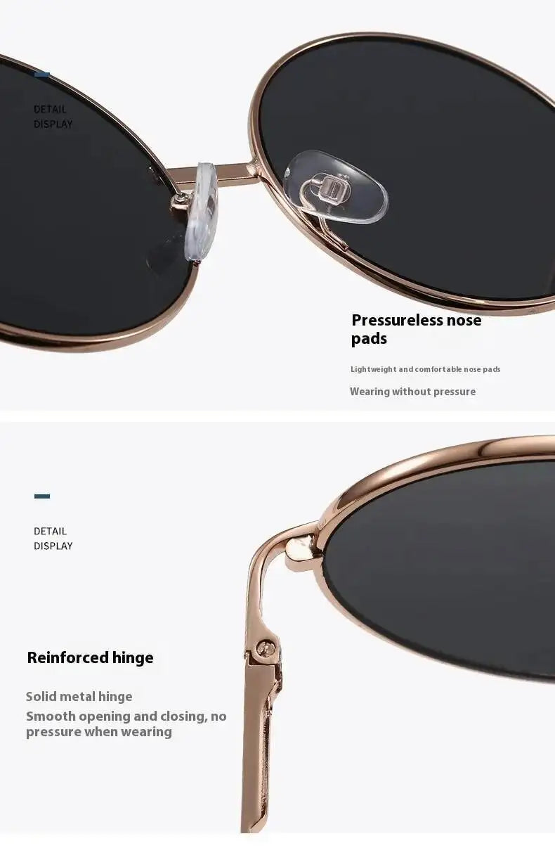 2025  Children's 2-8 Years Old Baby Glasses British Style Metal Sunglasses Sun Visors Sunglasses New Round Frame
