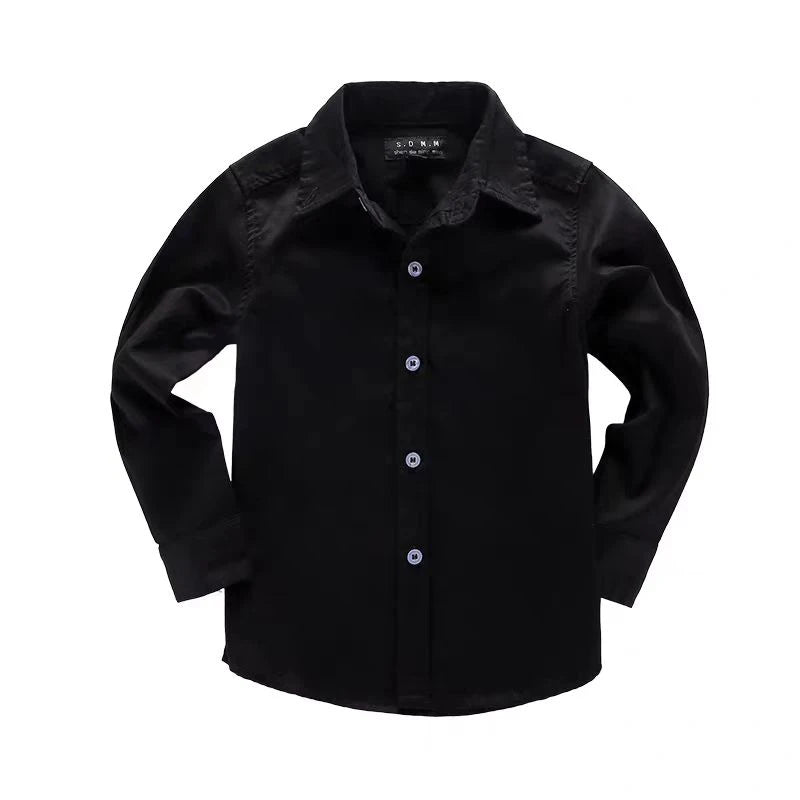 Boys Clothing Birthday party Kids shirt school uniform shirts Autumn Long Sleeve embroidery Little Horse pattern Children Tops