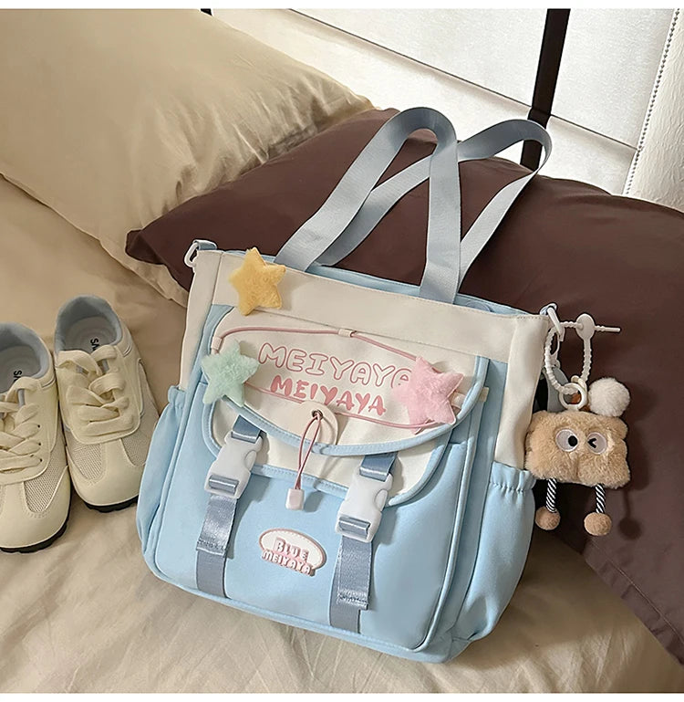 School Bags For Girls Japanese Style Kawaii For Large New Nylon Shoulder Bag Backpack School Set For Kinder Girl Kids Schoolbags