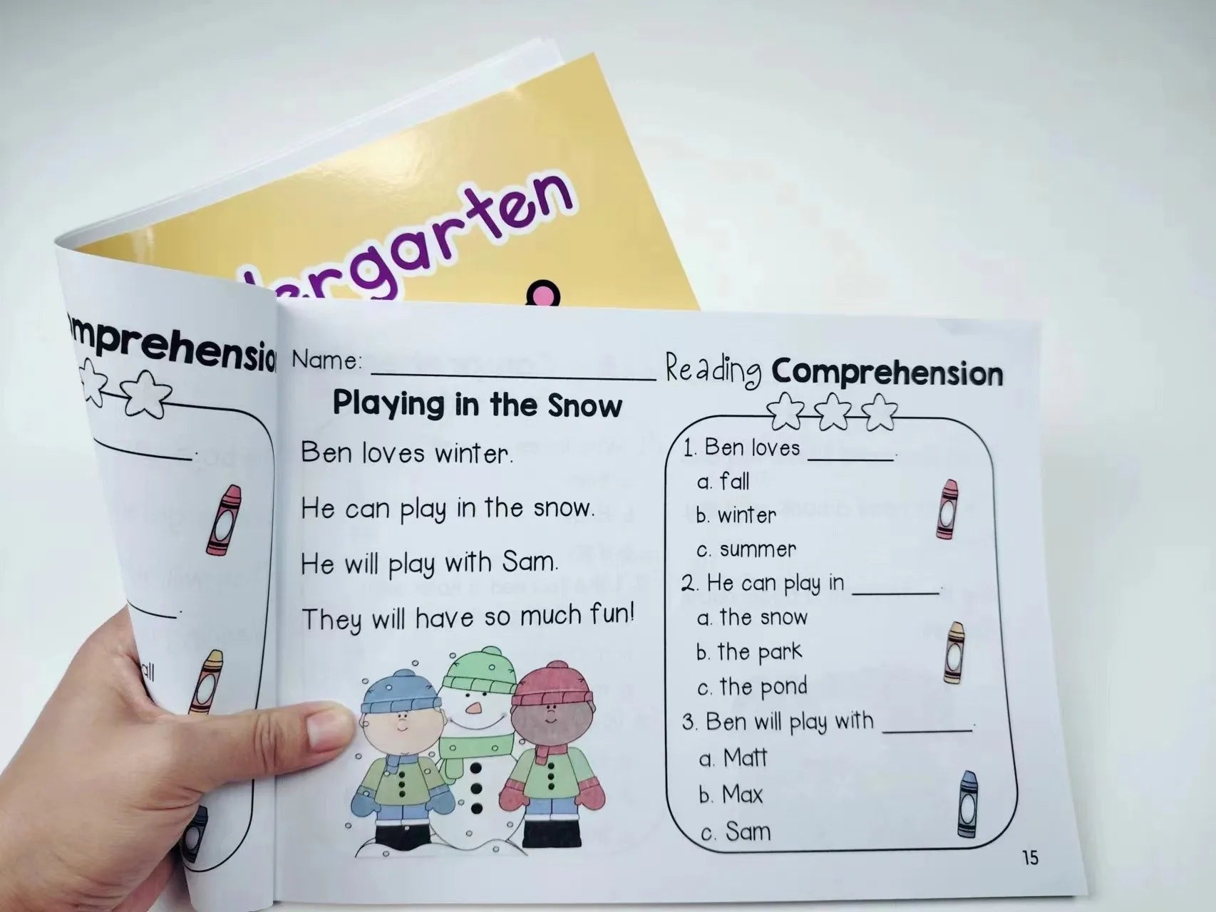 Kindergarten English Reading Comprehension Exercise Books Using Sentences Pictures and Questions To Improve Learning Skills