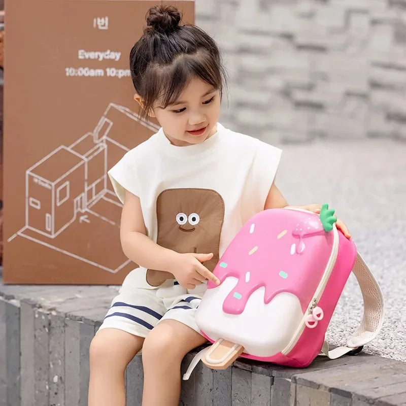 Candy Land Children's Backpack Cute Nursery School Bag Boys Girls Fun Ice Cream Design Double Shoulder Bag Childhood Flavor