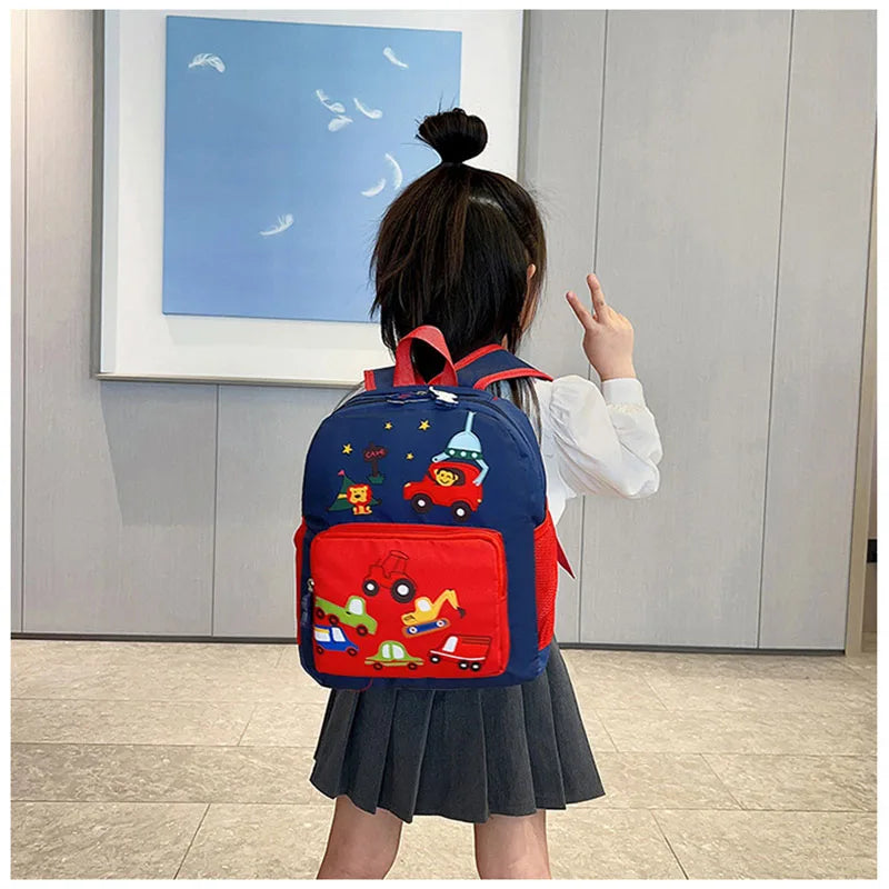 MILANCEL New Children Boys Cartoon Bag Kids Cute Kindergarten Car Backpack Girls 2 Colors Shoulders Bag