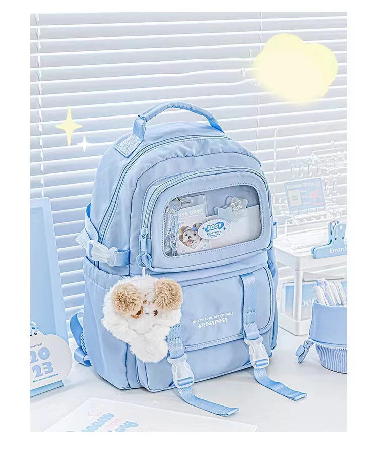 Cream Style Backpack for High School Girls with High Looks and Large Capacity Backpack Computer Bag
