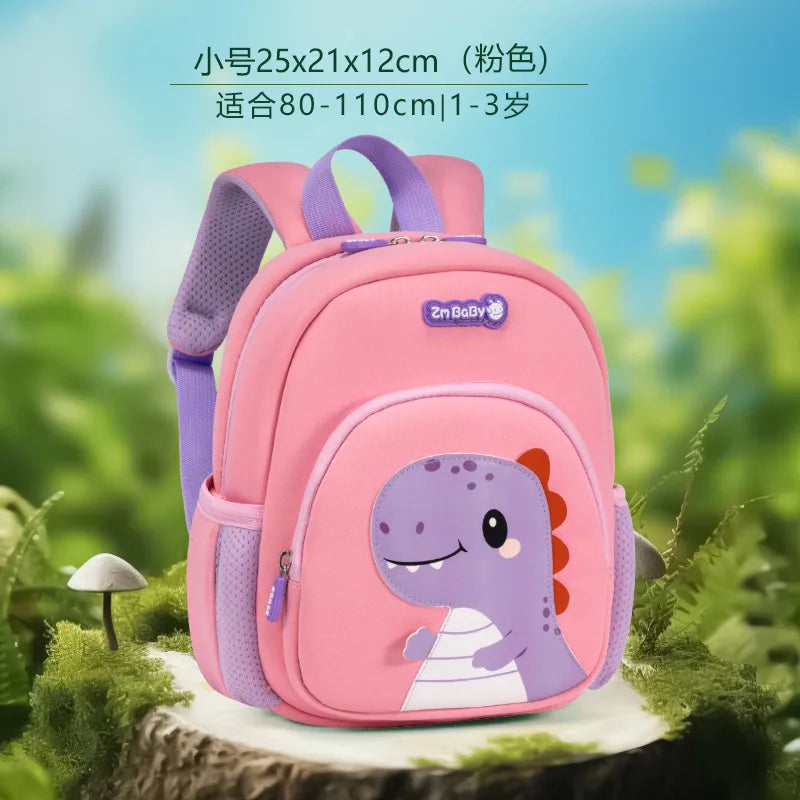 Children Schoolbag Cute Animal Cartoon Dinosaur Nylon Comfortable Chic Fashionable Backpack for Kids Boy Girl Kindergarten