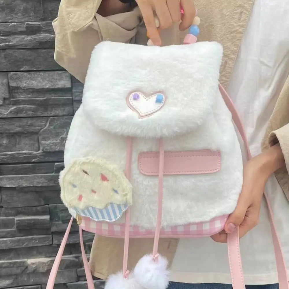 Kawaii Adjustable Shoulder Strap School Bag Large Capacity Inner Layer Cake Backpack Cute Zipper Cartoon School Bag Unisex