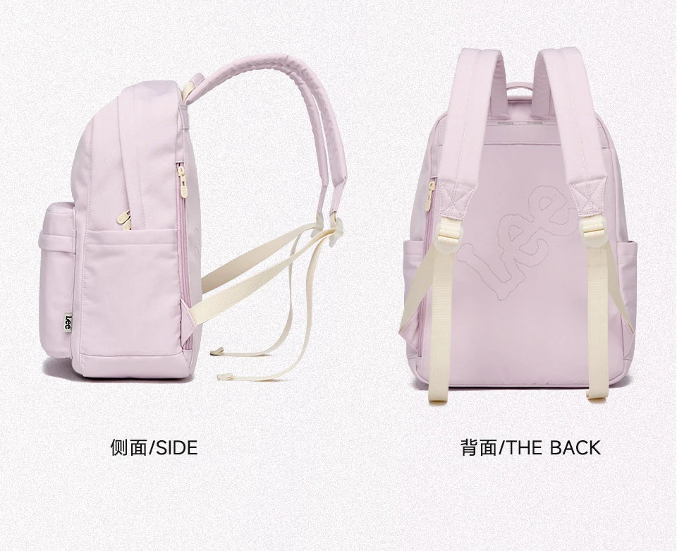 LEE Unisex Large Capacity Laptop School Bag for Women Man Leisure Oxford Waterproof Travel Backpack Candy Color Bookbag Trip