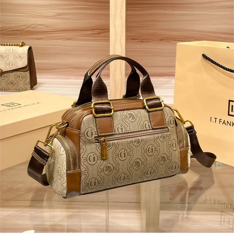 Women's Handbag 2025 New Brand Genuine Leather Handbag Designer High Quality Retro Single Shoulder Oblique Cross Pillow Bag